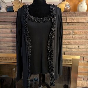 Black ruffled sweater set PBJ Sport